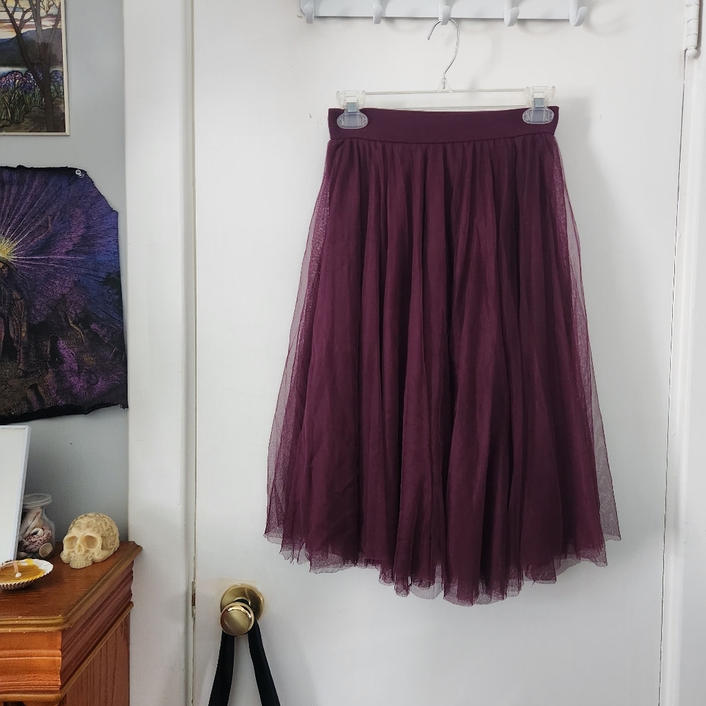 Charlotte Russe Plum A-Line Tulle Skirt